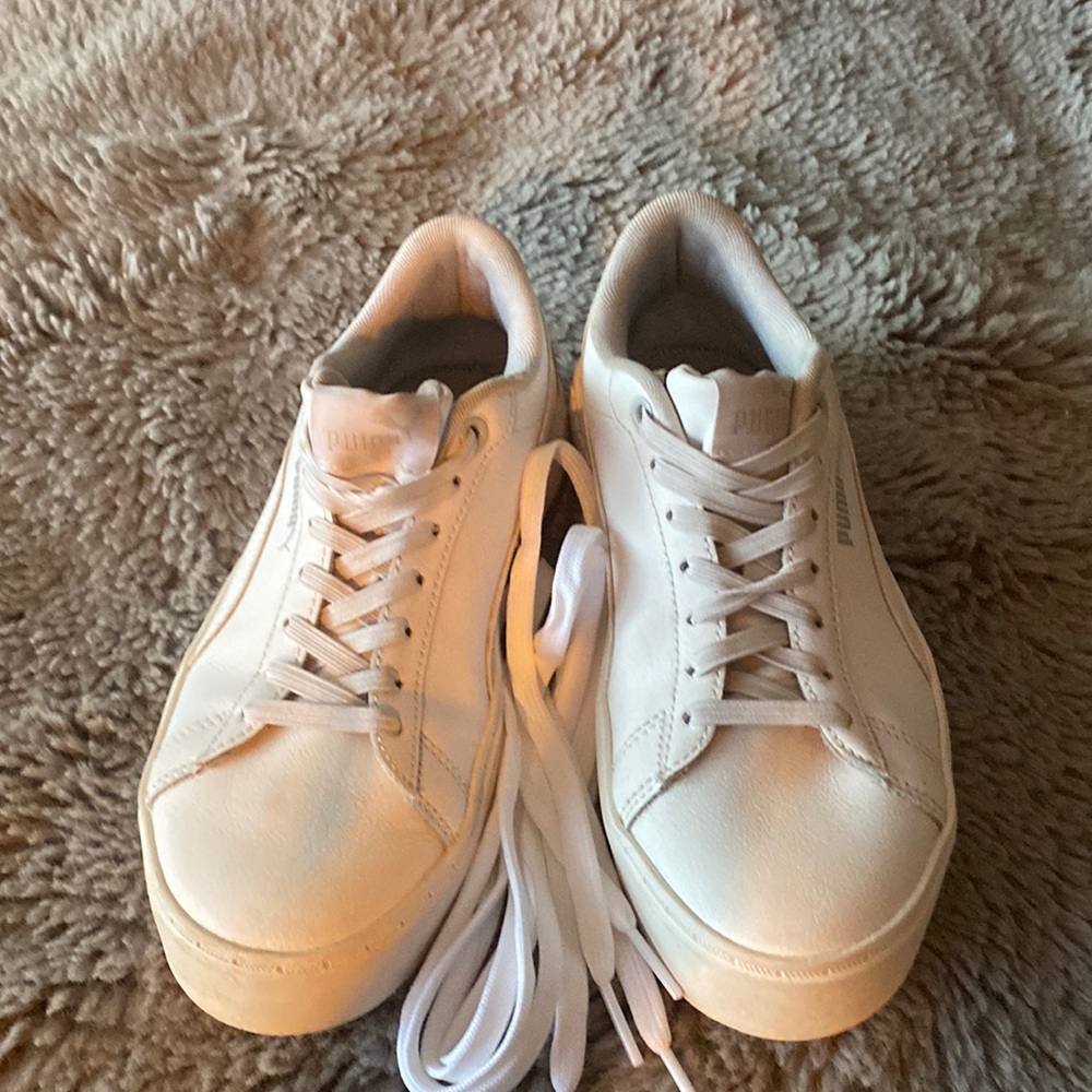 Puma White Leather Sneakers